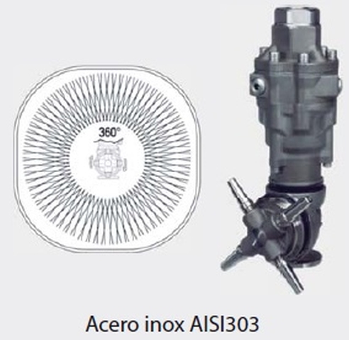 CABEZAL ROTATIVO A80 R LIMPIEZA CISTERNAS 30L.