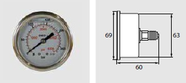 MANOMETRE 0-400 63MM